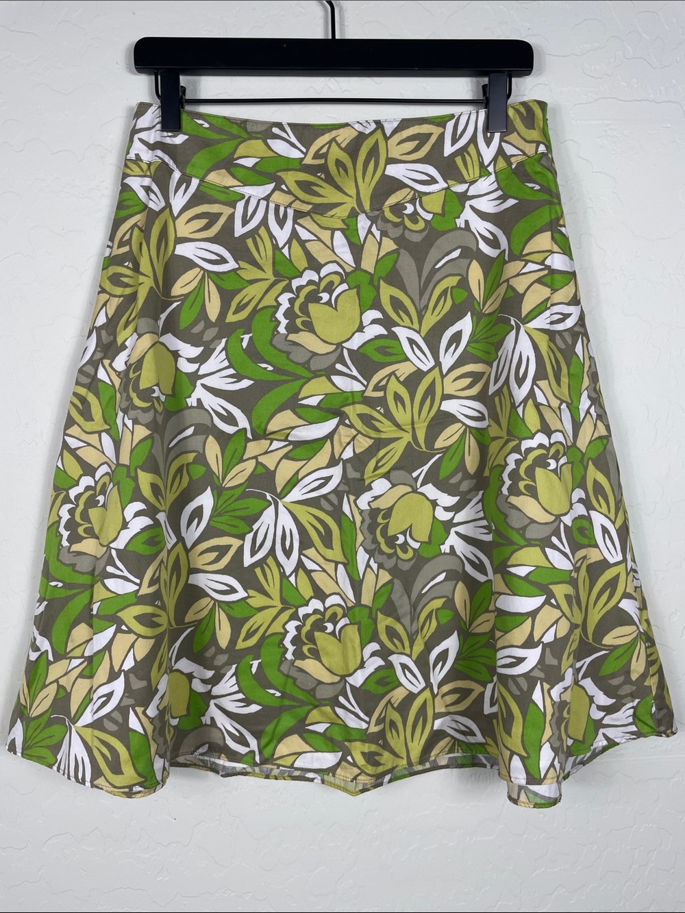 Sigrid Olsen Green & White Floral Circle Skirt